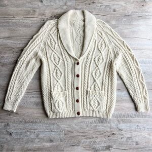 Vintage FLAWLESS Hand Knit Button Up Sweater Cardigan